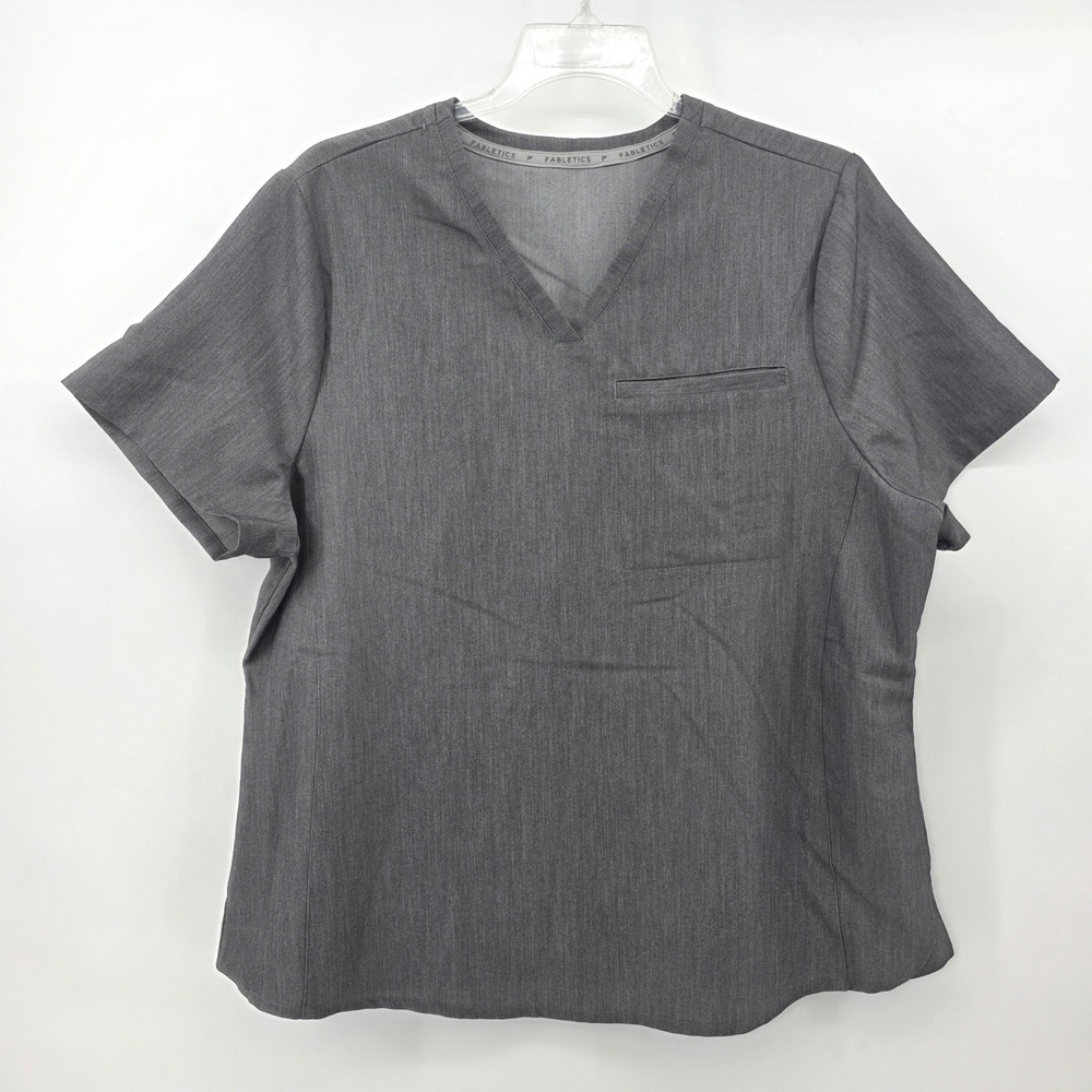 Fabletics Feel The Performance Medical Workwear Scrub Top Gray womens 2XL